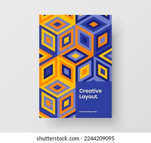 Fresh geometric shapes presentation concept. Premium book cover design vector illustration.