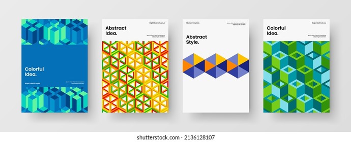 Frische geometrische Fliesenleaflet-Paket. Beeindruckende Katalog Cover Vektordesign-Illustration Komposition.