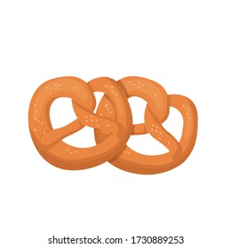 fresh german pretzel vector illustration