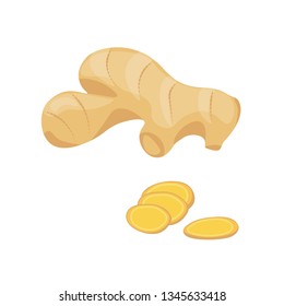 Fresh ginger root and slice.