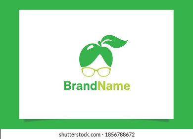 a fresh girl logo vector graphic with an icon that formed from the combination of a young woman's head and an apple.