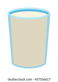 Fresh glass of milk isolated on white