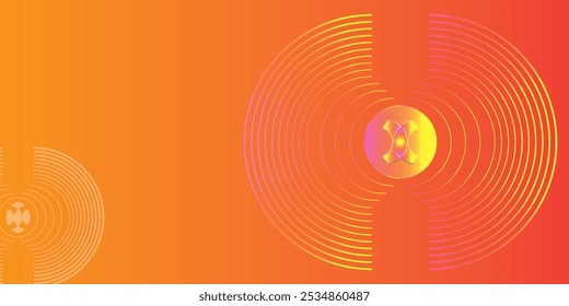 fresh glowing orange gradient web abstract background circle and layer elements vector for presentation design.