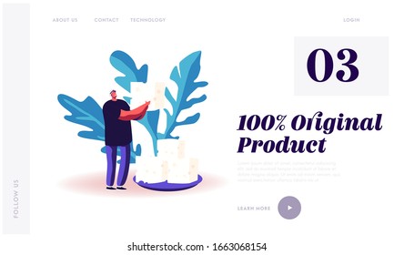 Fresh Goat Feta Cheese Website Landing Page. Healthy Ingredient for Cooking Greek Salad. Healthy Diary Farm Product, Mediterranean Cuisine Nutrient Web Page Banner. Cartoon Flat Vector Illustration