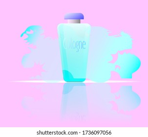 Fresh good smell cologne on pink background