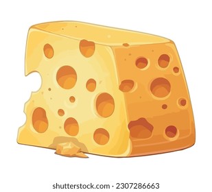 Fresh gourmet cheese slice, a healthy snack isolated