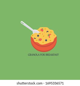 fresh granola for breakfast illustration 
