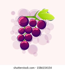 Fresh Grape cartoon design vector