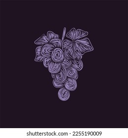 Fresh Grape Fruit illustration design, Logo Vector Design. Abstract, designs concept, logo, logotype element for template.