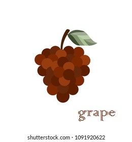 fresh grape white background, summer fruit, vegan food, Design for textiles, labels, posters. Vector illustration.