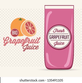Frische Grapefruit Saft Vektorgrafik im Retro-Stil