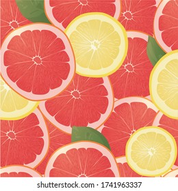 Frische Grapefruit und Zitrone. Fruchtuntergrund