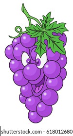 Fresh grapes cartoon