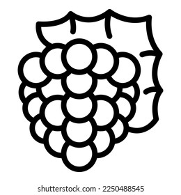 Fresh grapes icon outline vector. Food winery. Bar making