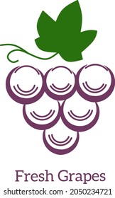 Fresh grapes logo. fresh grapes vector. fresh fruit. fresh fruit juice.