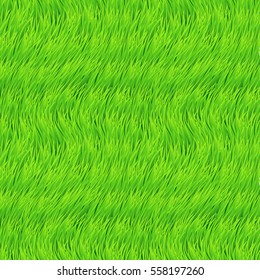Fresh Grass Seamless. Beautiful Fresh Lawn Grass Texture. Wave Design