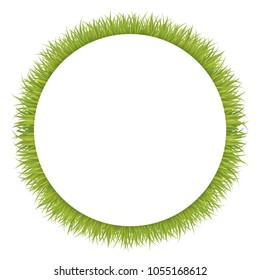 Fresh grass vector frame on white background. 