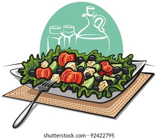 fresh greek vegetable salad