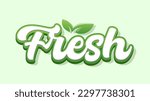 fresh green 3d text typography style 