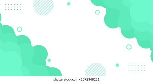Frisch grüner abstrakter Hintergrund mit geschichteten Kreisformen und modernen geometrischen Akzenten.