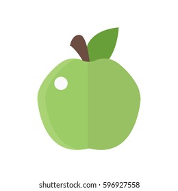 Fresh green apple badge vector illustration health isolated delicious freshness dessert and vitamin organic veget applarian food nutrition raw snack.