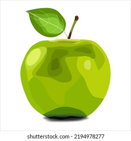 fresh green apple fruit vector