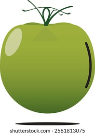 fresh green apple with transparent background