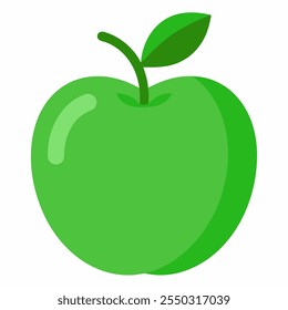 Icono de Vector de manzana verde fresco con fondo