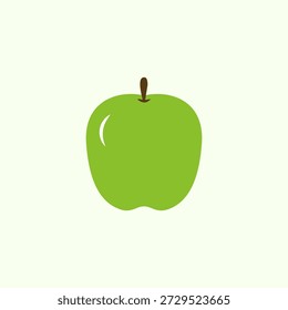 ilustração vetor de maçã verde fresco em estilo plano simples isolado no fundo claro. ícone de fruta saudável símbolo para nutrição dieta ou educação elemento de design