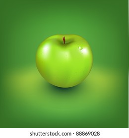 Frischer grüner Apfel, Vektorgrafik
