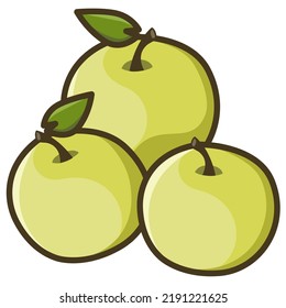 manzanas verdes frescas Arte vectorial simple