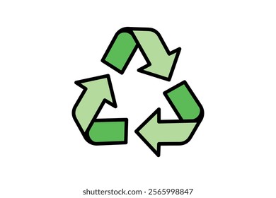 Fresh Green Arrows Representing Recycle Symbol in Eco-Friendly Vector Art, Green Recycling Symbol, green arrows, eco-friendly, environmental graphic, recycling icon, circular economy