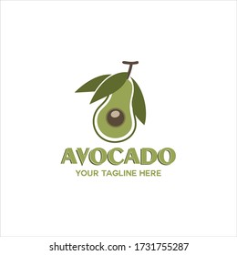 vector de logotipo de aguacate verde fresco