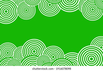 Fresh green banner frame for website, app or print. Abstract circles pattern. Flat style design