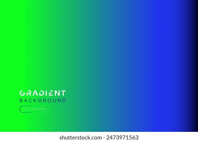Fresh green and blue color gradient background vector design