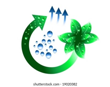 Fresh green and blue icon vector illustration