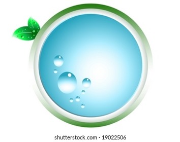 Fresh green and blue icon vector illustration