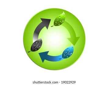 Fresh green and blue icon vector illustration