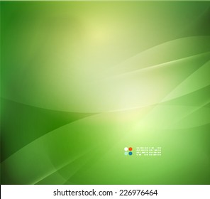 Fresh green blur wave and colors, abstract background