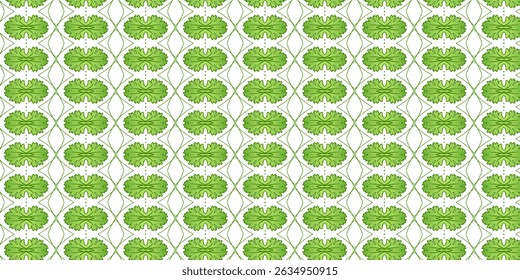 Novo padrão botânico verde sobre fundo branco