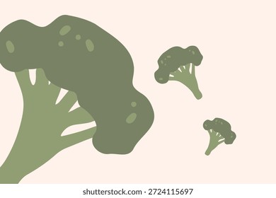 Brócoli verde fresco, Ilustración vectorial, comida saludable, verduras orgánicas, para Anuncios y Diseño web