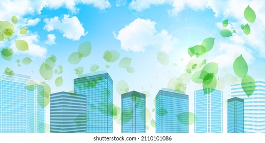 Fresh green building landscape background 