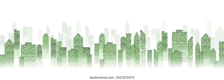 Fresh Green Building Leaves Landscape Background