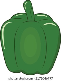 Fresh Green Capsicum Vector Illustration