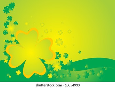 Fresh green clover abstract St. Patrick postcard