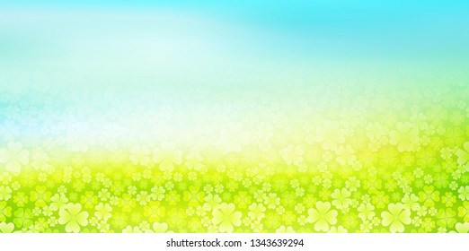 Fresh green clover leaves background
