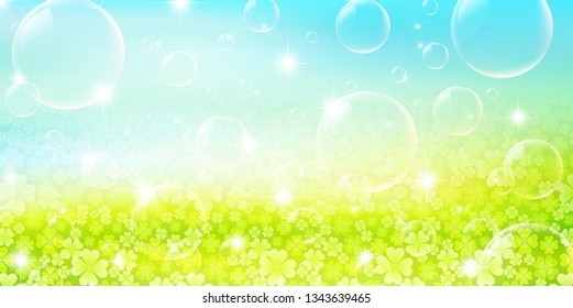 Fresh green clover leaves background