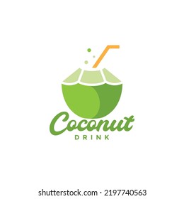 Fresh Green Coconut Drink Taste Logo Stock Vector (Royalty Free ...