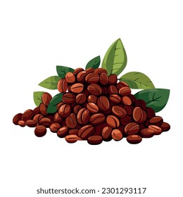 Fresh green coffee bean symbolizes healthy refreshment isolated