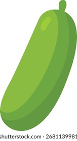 Ícone de pepino verde fresco Ilustração do vetor Perfeito para o design da comida, gráficos do estilo de vida saudável, ícones da cozinha, menus do restaurante, e projetos da arte digital